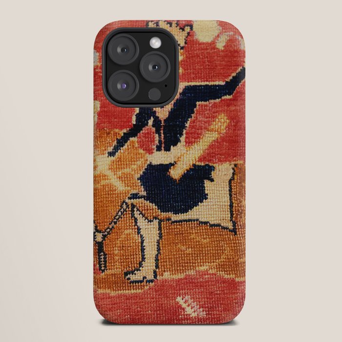 17th Century Isfahan Persian Animal Rug Print iPhone Case