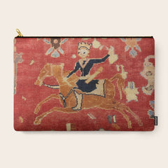 17th Century Isfahan Persian Animal Rug Print Carry All Pouch