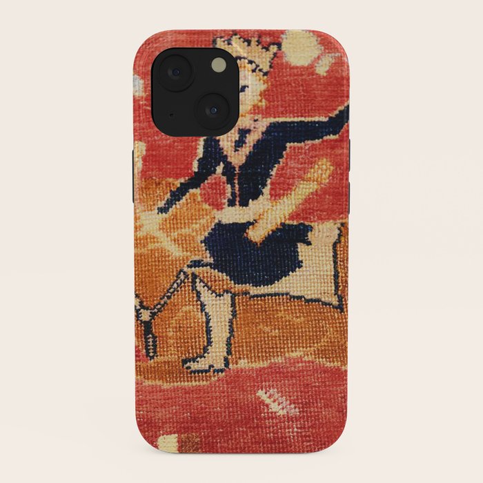 17th Century Isfahan Persian Animal Rug Print iPhone Case