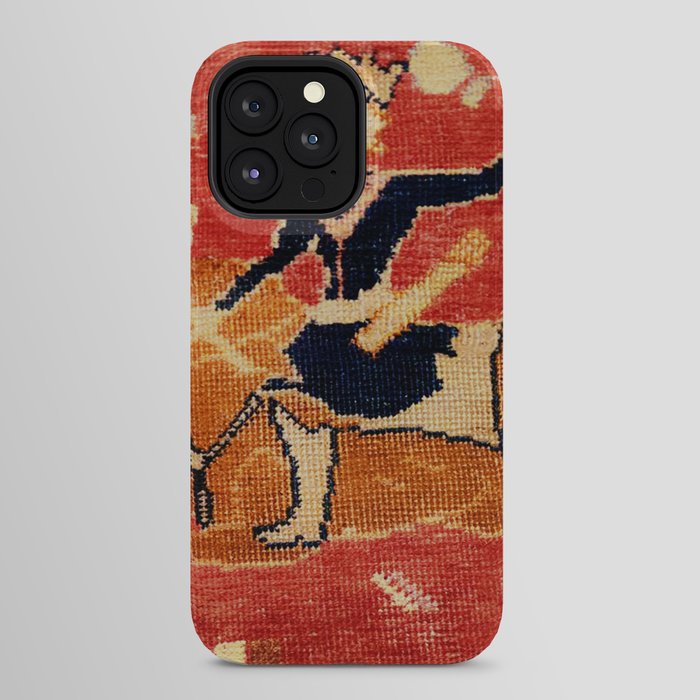 17th Century Isfahan Persian Animal Rug Print iPhone Case