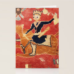 17th Century Isfahan Persian Animal Rug Print Stationery Card