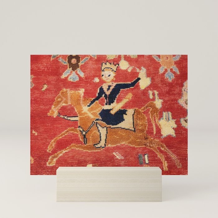 17th Century Isfahan Persian Animal Rug Print Mini Art Print