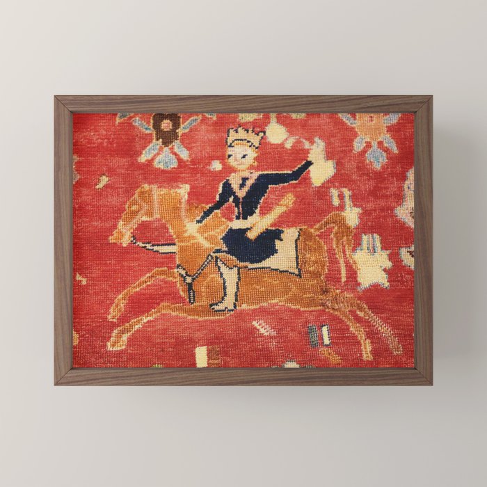 17th Century Isfahan Persian Animal Rug Print Mini Art Print