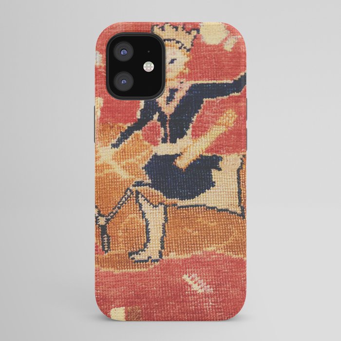 17th Century Isfahan Persian Animal Rug Print iPhone Case