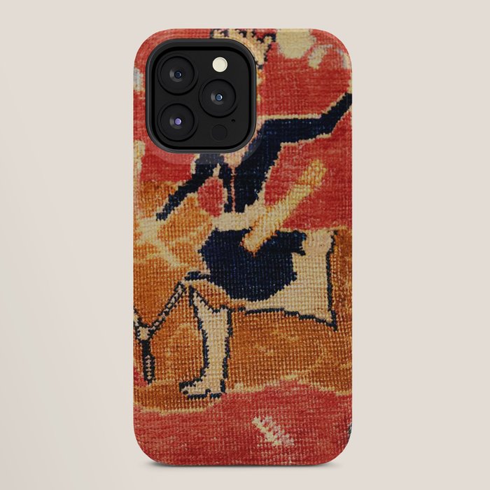17th Century Isfahan Persian Animal Rug Print iPhone Case