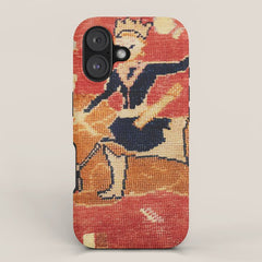 17th Century Isfahan Persian Animal Rug Print iPhone Case