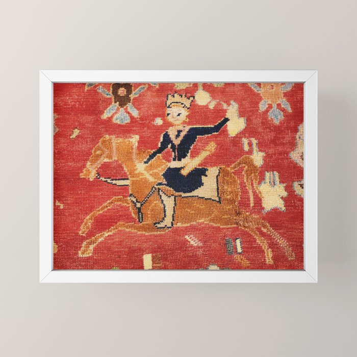 17th Century Isfahan Persian Animal Rug Print Mini Art Print