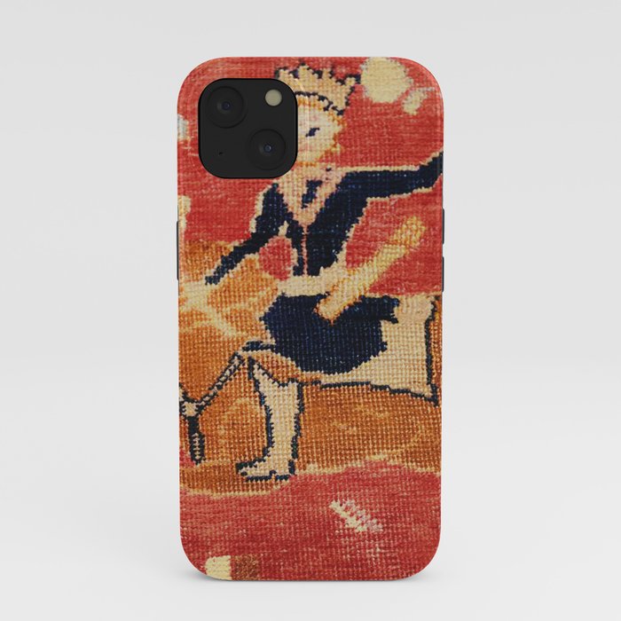 17th Century Isfahan Persian Animal Rug Print iPhone Case