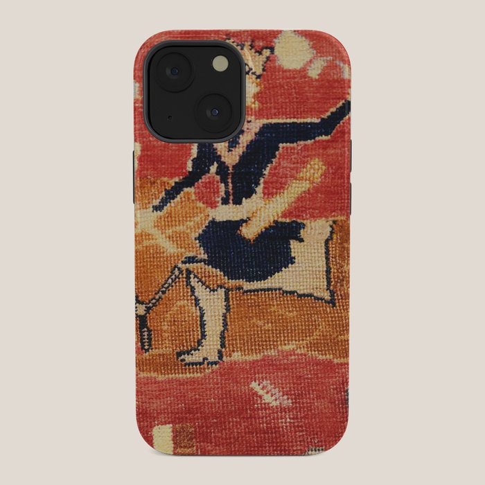 17th Century Isfahan Persian Animal Rug Print iPhone Case