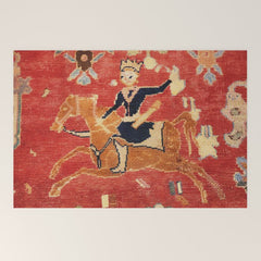 17th Century Isfahan Persian Animal Rug Print Welcome Mat