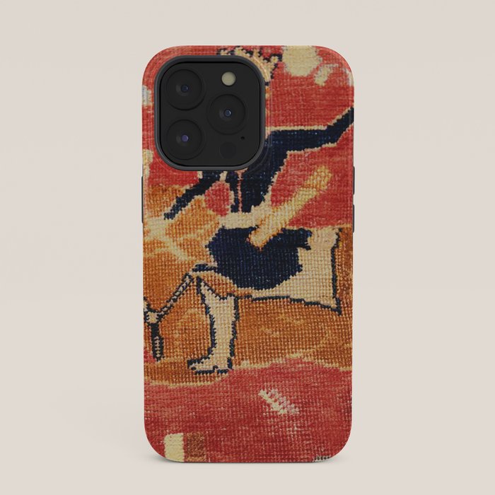 17th Century Isfahan Persian Animal Rug Print iPhone Case