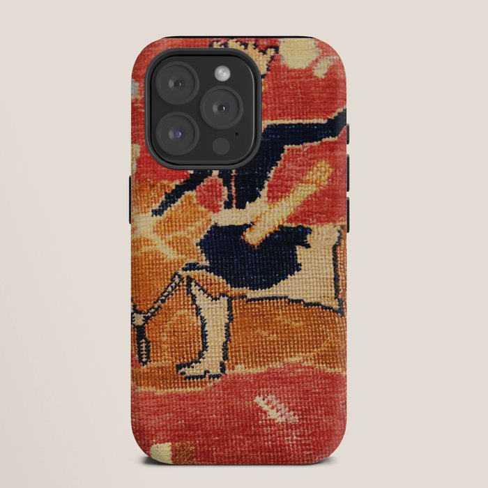 17th Century Isfahan Persian Animal Rug Print iPhone Case