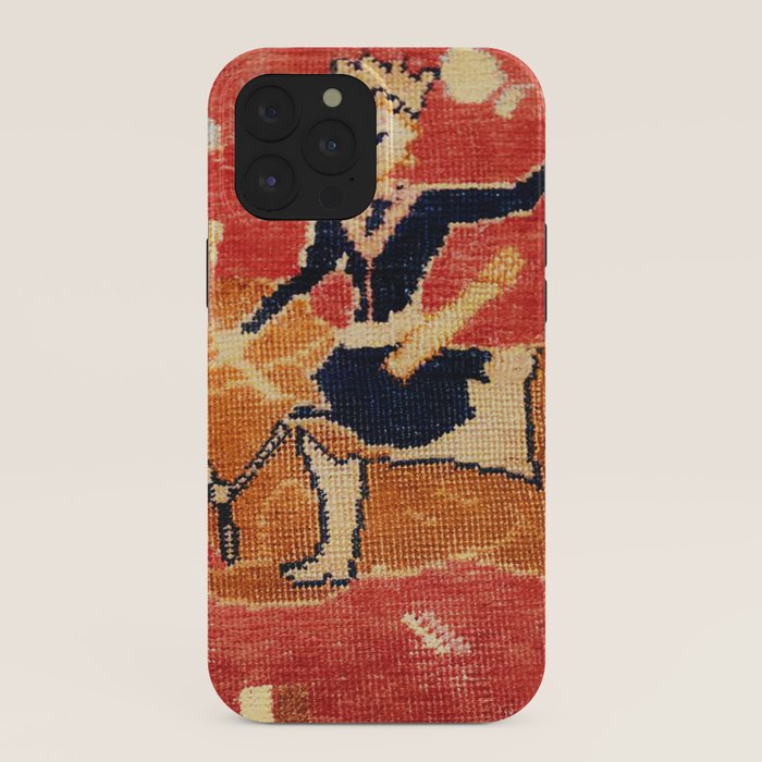 17th Century Isfahan Persian Animal Rug Print iPhone Case