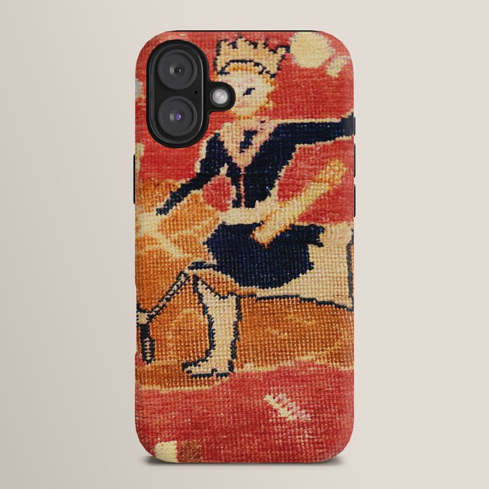 17th Century Isfahan Persian Animal Rug Print iPhone Case