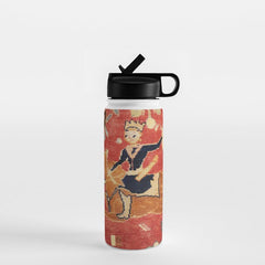 17th Century Isfahan Persian Animal Rug Print Water Bottle