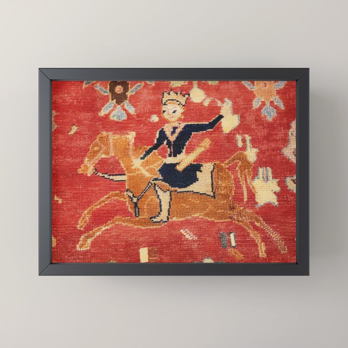 17th Century Isfahan Persian Animal Rug Print Mini Art Print