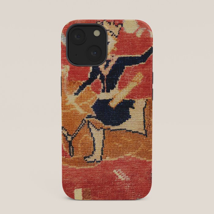 17th Century Isfahan Persian Animal Rug Print iPhone Case
