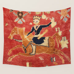17th Century Isfahan Persian Animal Rug Print Wall Tapestry
