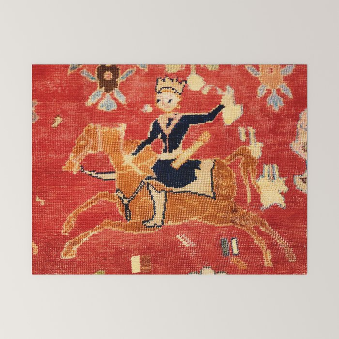 17th Century Isfahan Persian Animal Rug Print Mini Art Print
