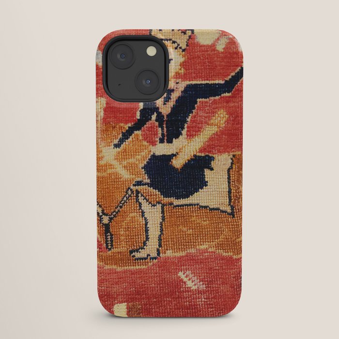 17th Century Isfahan Persian Animal Rug Print iPhone Case