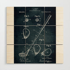 1909 - Golf Club patent art Wood Wall Art