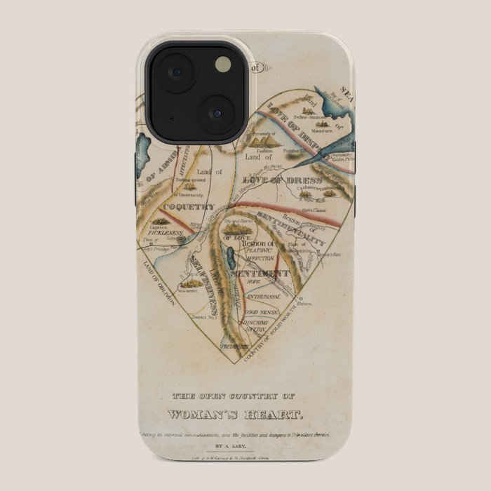 "A Map of the Open Country of a Woman's Heart" by D. W. Kellogg (c. 1833-1842) iPhone Case