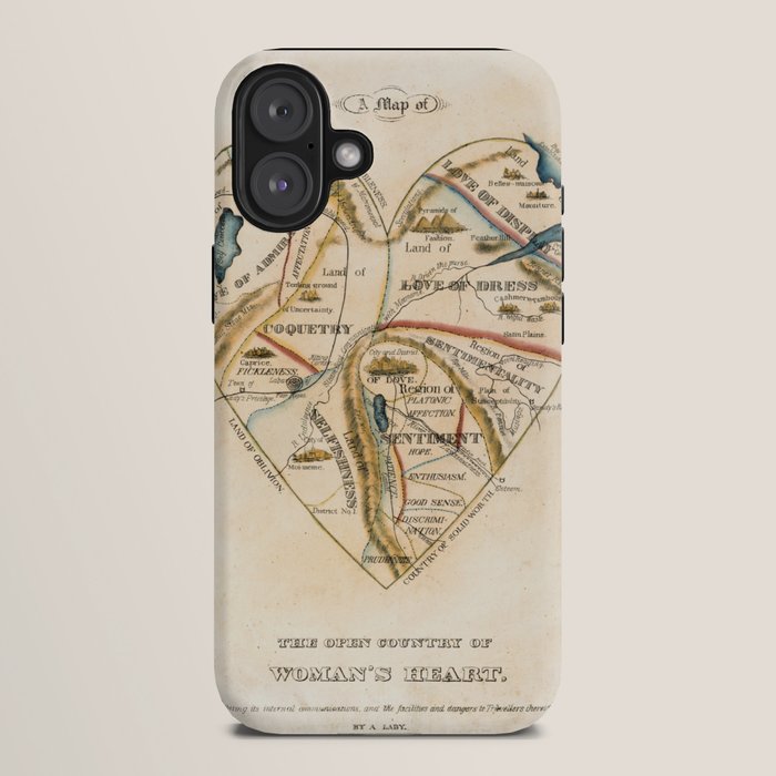 "A Map of the Open Country of a Woman's Heart" by D. W. Kellogg (c. 1833-1842) iPhone Case