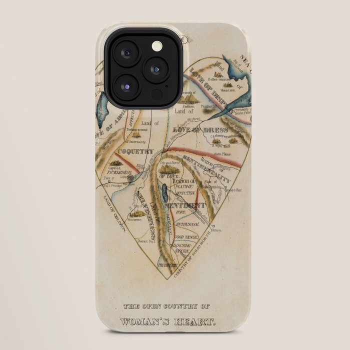 "A Map of the Open Country of a Woman's Heart" by D. W. Kellogg (c. 1833-1842) iPhone Case