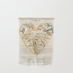 "A Map of the Open Country of a Woman's Heart" by D. W. Kellogg (c. 1833-1842) Wall Hanging