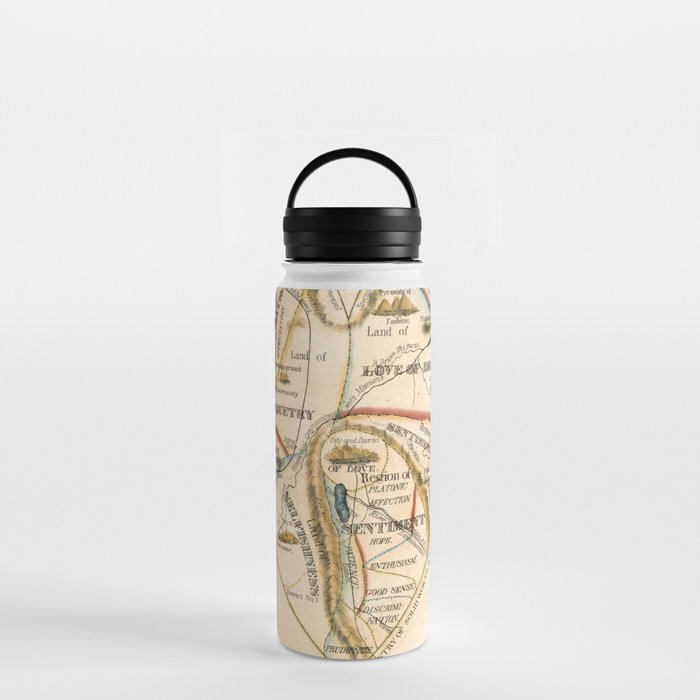 "A Map of the Open Country of a Woman's Heart" by D. W. Kellogg (c. 1833-1842) Water Bottle