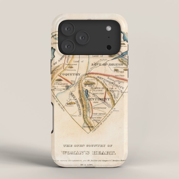 "A Map of the Open Country of a Woman's Heart" by D. W. Kellogg (c. 1833-1842) iPhone Case