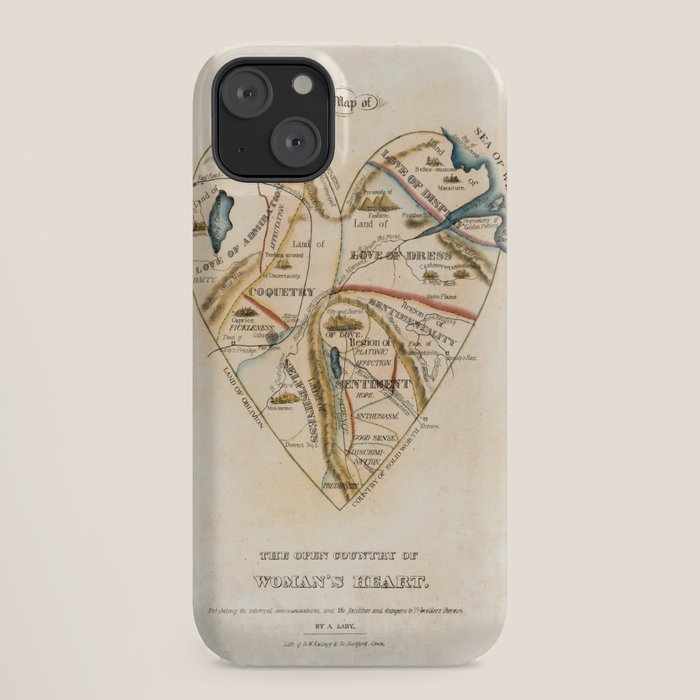 "A Map of the Open Country of a Woman's Heart" by D. W. Kellogg (c. 1833-1842) iPhone Case