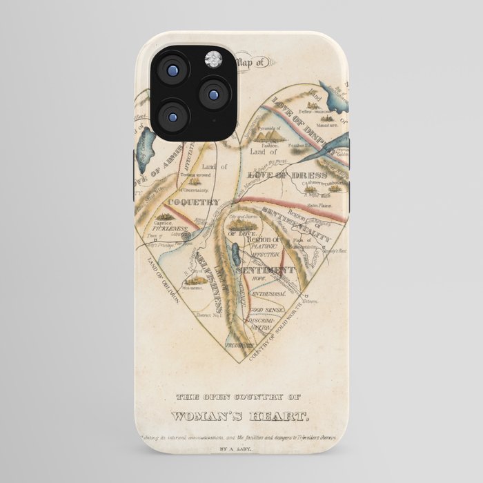 "A Map of the Open Country of a Woman's Heart" by D. W. Kellogg (c. 1833-1842) iPhone Case