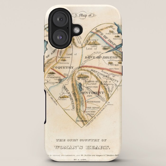 "A Map of the Open Country of a Woman's Heart" by D. W. Kellogg (c. 1833-1842) iPhone Case