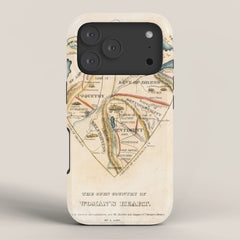 "A Map of the Open Country of a Woman's Heart" by D. W. Kellogg (c. 1833-1842) iPhone Case