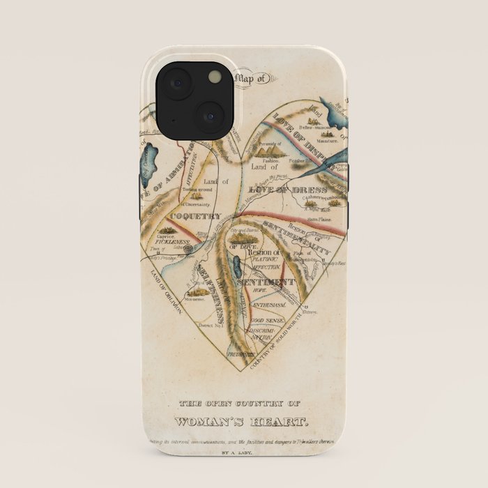 "A Map of the Open Country of a Woman's Heart" by D. W. Kellogg (c. 1833-1842) iPhone Case