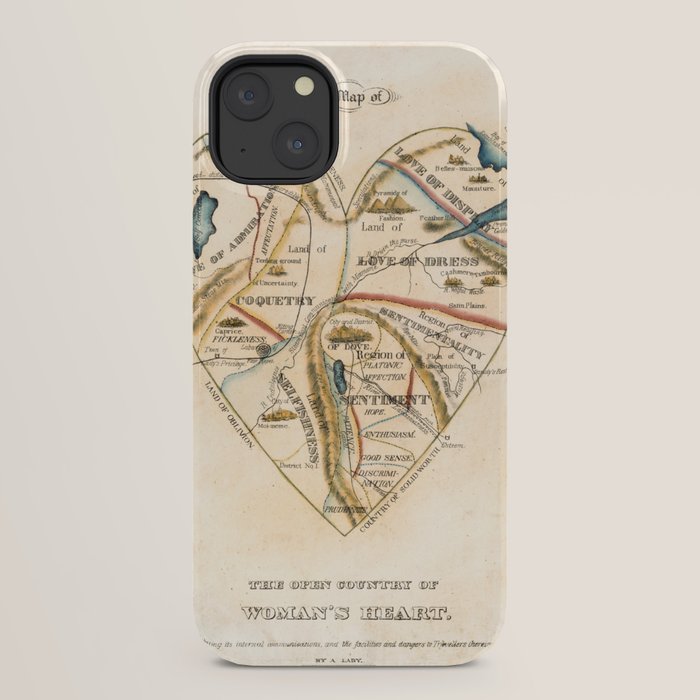 "A Map of the Open Country of a Woman's Heart" by D. W. Kellogg (c. 1833-1842) iPhone Case