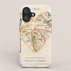 "A Map of the Open Country of a Woman's Heart" by D. W. Kellogg (c. 1833-1842) iPhone Case