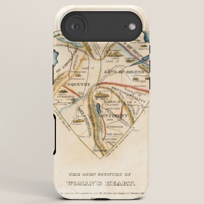 "A Map of the Open Country of a Woman's Heart" by D. W. Kellogg (c. 1833-1842) iPhone Case