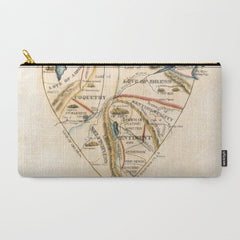 "A Map of the Open Country of a Woman's Heart" by D. W. Kellogg (c. 1833-1842) Carry All Pouch