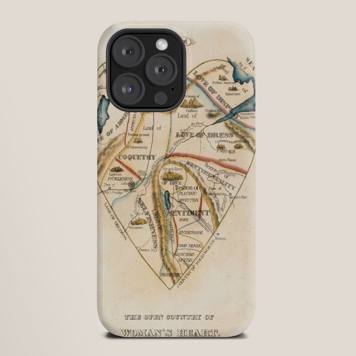 "A Map of the Open Country of a Woman's Heart" by D. W. Kellogg (c. 1833-1842) iPhone Case