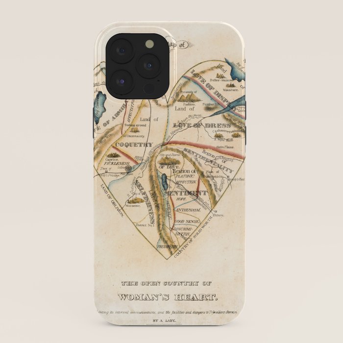 "A Map of the Open Country of a Woman's Heart" by D. W. Kellogg (c. 1833-1842) iPhone Case