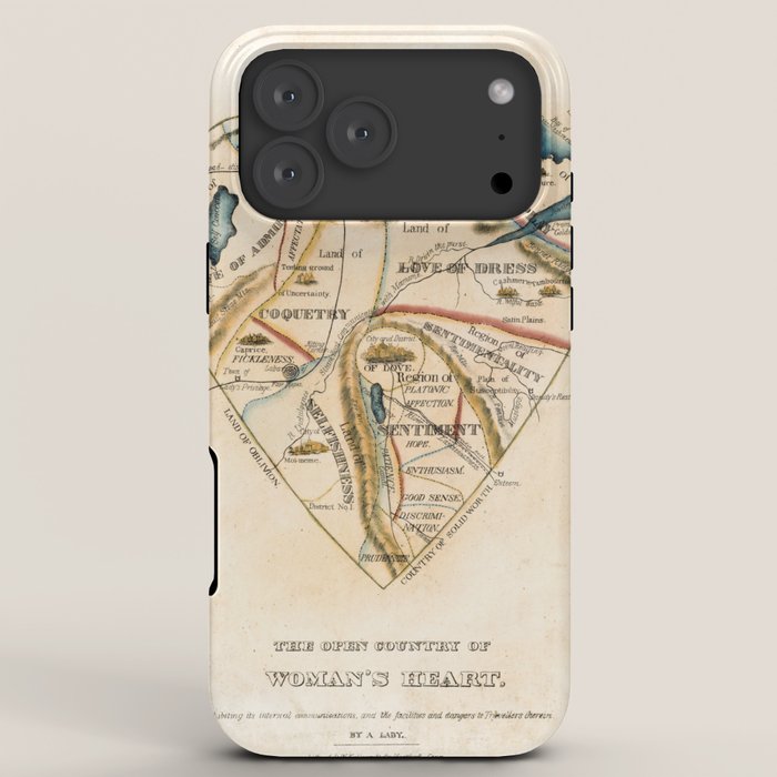 "A Map of the Open Country of a Woman's Heart" by D. W. Kellogg (c. 1833-1842) iPhone Case