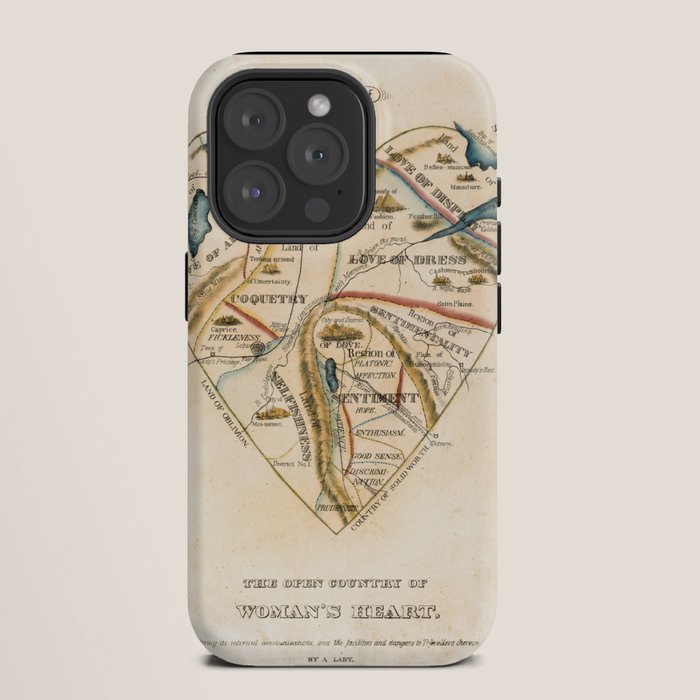"A Map of the Open Country of a Woman's Heart" by D. W. Kellogg (c. 1833-1842) iPhone Case