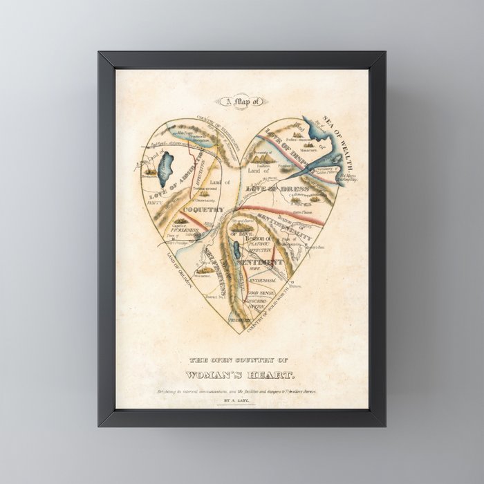 "A Map of the Open Country of a Woman's Heart" by D. W. Kellogg (c. 1833-1842) Mini Art Print