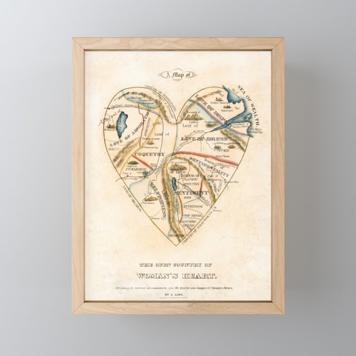 "A Map of the Open Country of a Woman's Heart" by D. W. Kellogg (c. 1833-1842) Mini Art Print