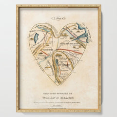"A Map of the Open Country of a Woman's Heart" by D. W. Kellogg (c. 1833-1842) Serving Tray