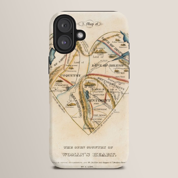 "A Map of the Open Country of a Woman's Heart" by D. W. Kellogg (c. 1833-1842) iPhone Case