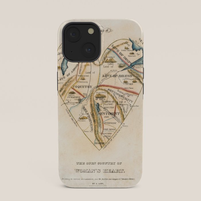 "A Map of the Open Country of a Woman's Heart" by D. W. Kellogg (c. 1833-1842) iPhone Case