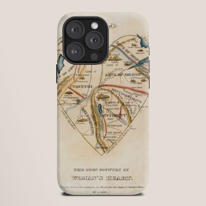 "A Map of the Open Country of a Woman's Heart" by D. W. Kellogg (c. 1833-1842) iPhone Case